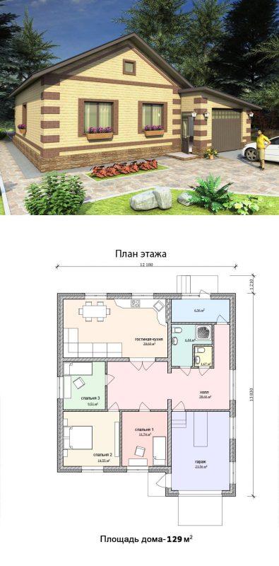 Проекты домов с мансардой гаражом и террасой: фото, планировка и цены