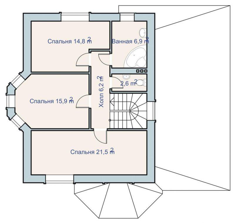 Проекты двухэтажных домов до кв м: цены, чертежи, планировки