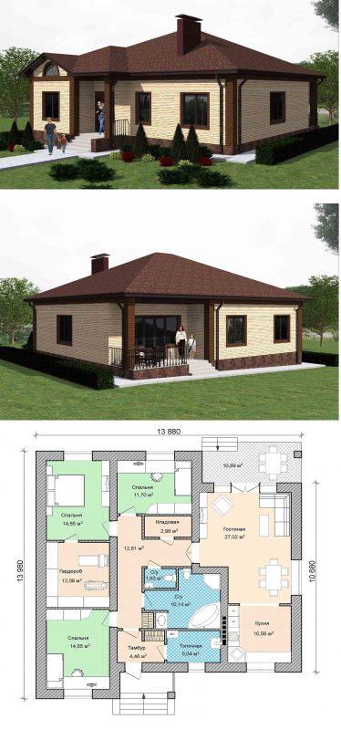 план одноэтажного дома
