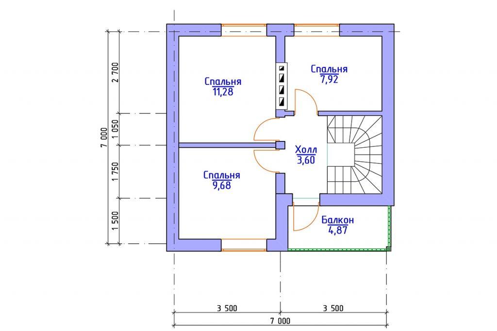 Каталог проектов домов 7х9 с планировками один и два этажа.
