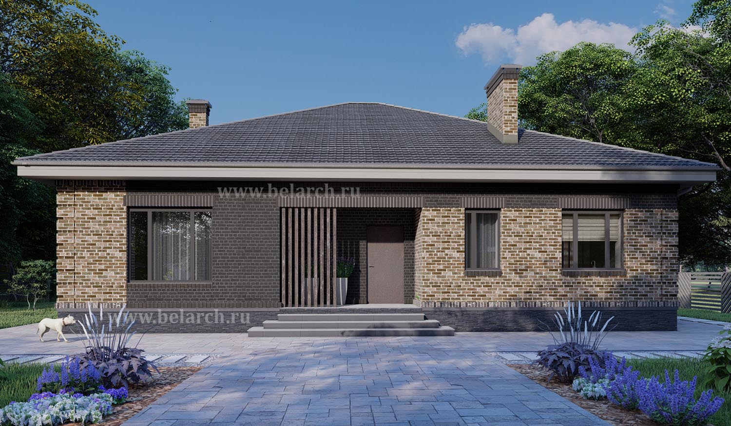 Проект дома 3 спальни + терраса | Архитектурное бюро Беларх - Авторские  проекты планы домов и коттеджей